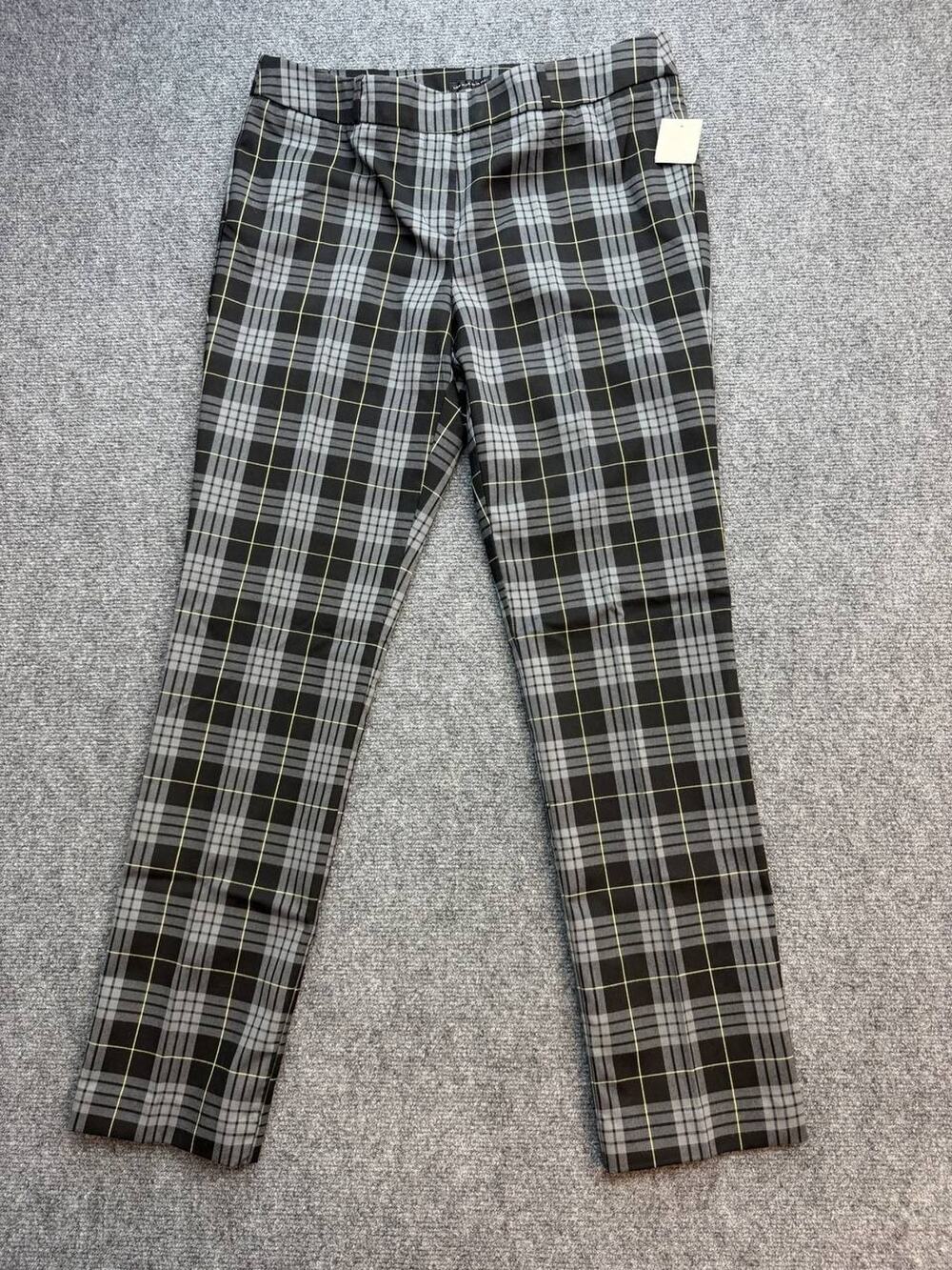 Y2K Worthington Womens Size 8 Black Gray Plaid Low Rise Slim Fit Pants NWT